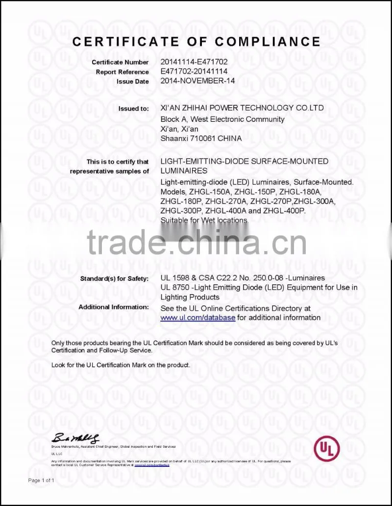 CE,UL,cUL,TUV,SAA,RoHS High Lumen 150W LED High Bay Light Fixture