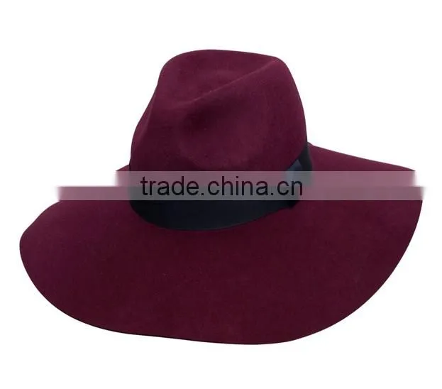 Wholesale Fashionable Wool Felt Hat Fedora Hat Custom Logo Band