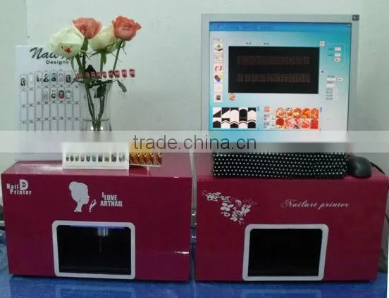 Nail art printer with nail supply