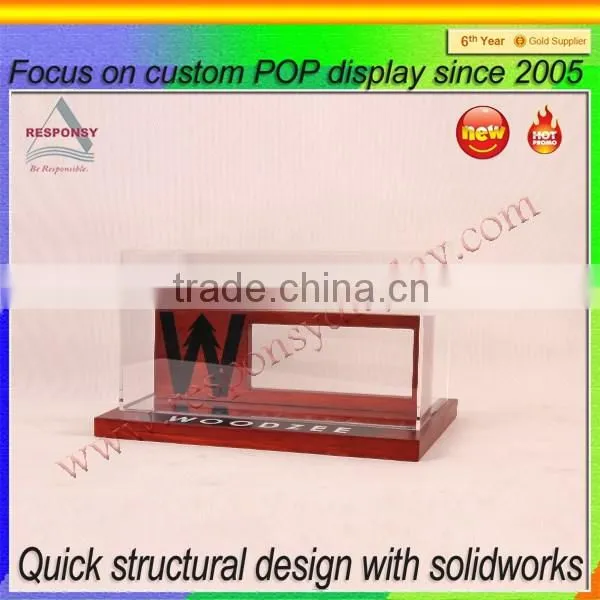 countertop sunglasses display rack made from bamboo and acrylic