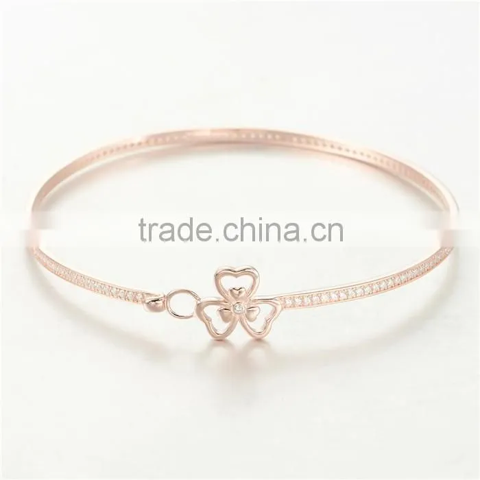 925 Silver Silver Jewelry 18K Gold Bangle Saudi Arabia Jewelry Fashion Bracelet Factory Direct Wholesale