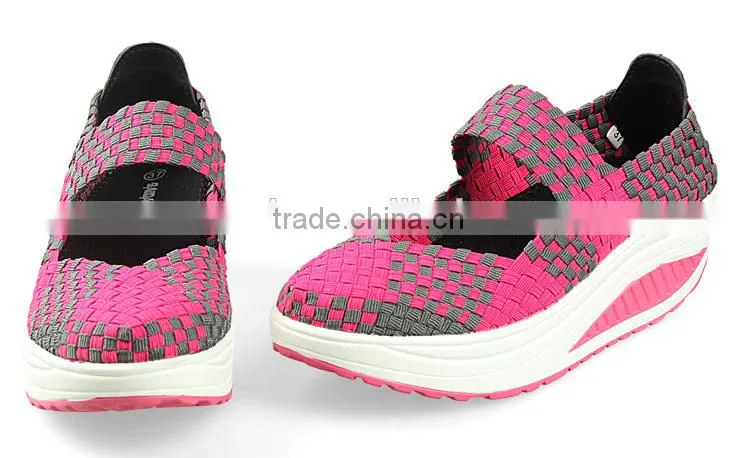 Newest Design Braid Handmade Woven Casual Elastic Shoes