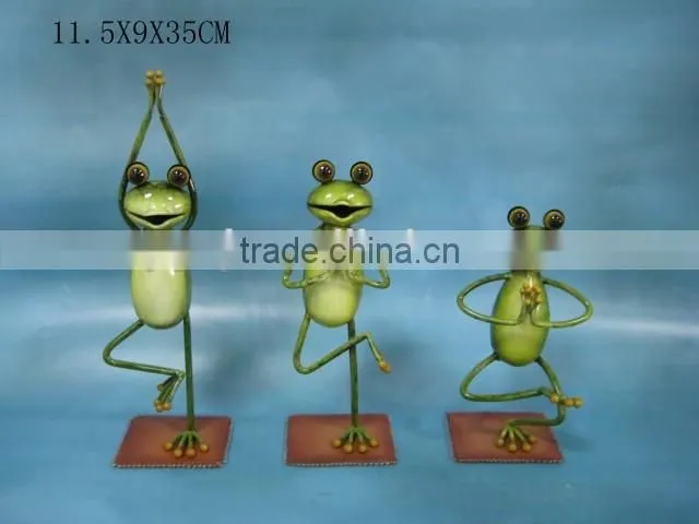 new! metal sitting frog statue garden decoration