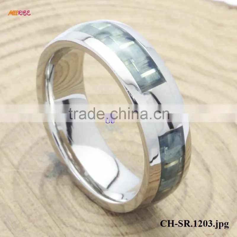 Fashion Ring Jewelry Rotating Grooves Surface Black MENS TITANIUM RINGS