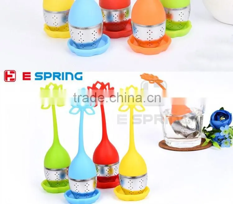 HQ Silicone & Stainless Steel Lotus Design Flower Infuser Tea Strainer