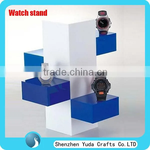 Floor standing thick wooden blocks for watch display, manafacture watch holder MDF
