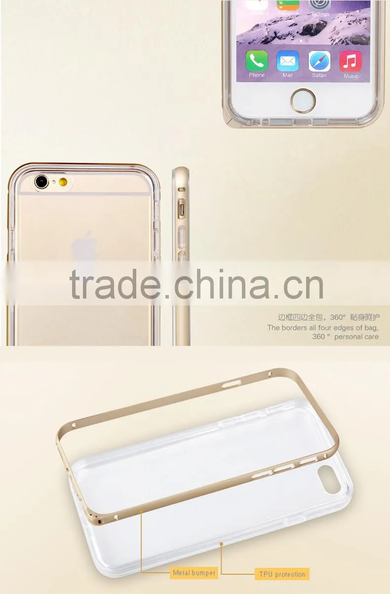 mobile phone case for iphone 6 plus, for iphone 6 plus tpu metal aluminum cover case