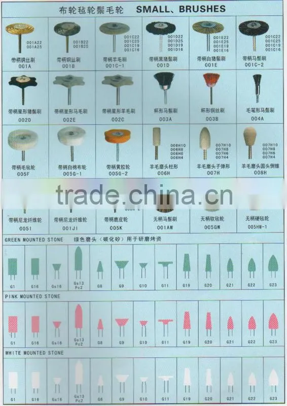 High Quality Dental Stone Brushes & Mounted Stone
