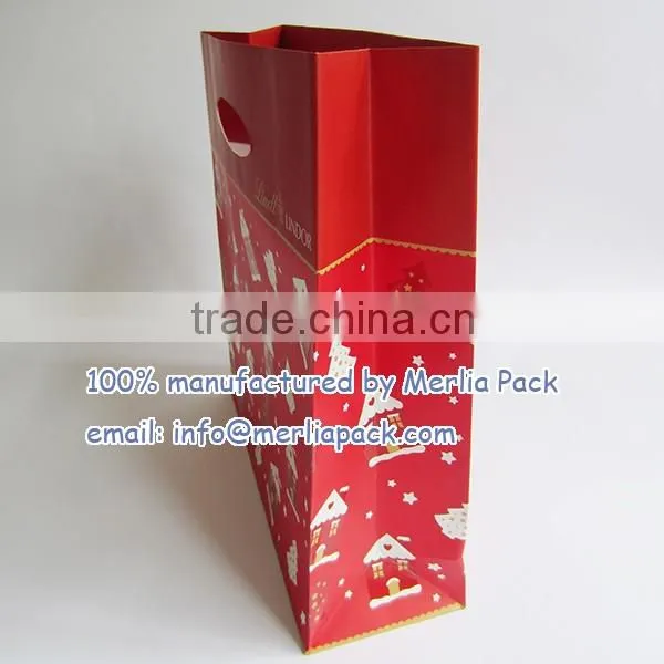 Chocolates Carrier Bags Hot Cafe Candy Die Cut Handle Paper Packaging Euro Totes Bags