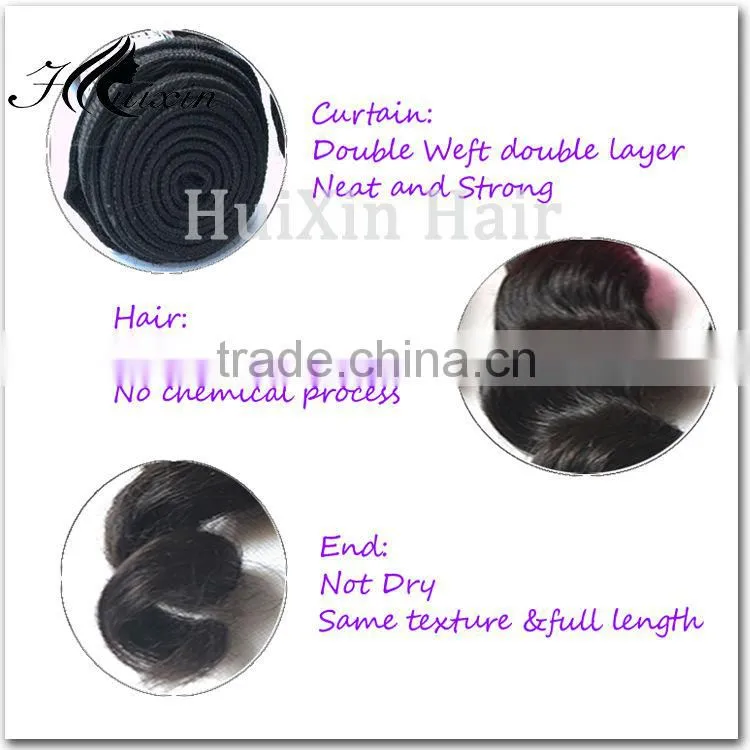 Machine weft full cuticle cambodian hair weave bundles