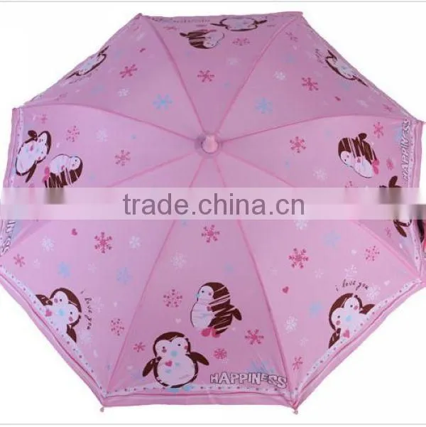 Automatic Whistle Cartoon Penguin Print Children Umbrella