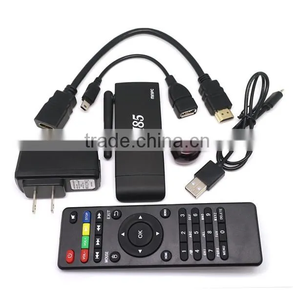 manufacturer best hot sale android TV dongle Amlogic S805 1G+8G Quad-core android4.4 H.265 3D Bluetooth wifi smart TV stick