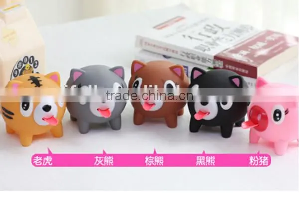2015 OEM Silicone pig toy with logo printed for kids