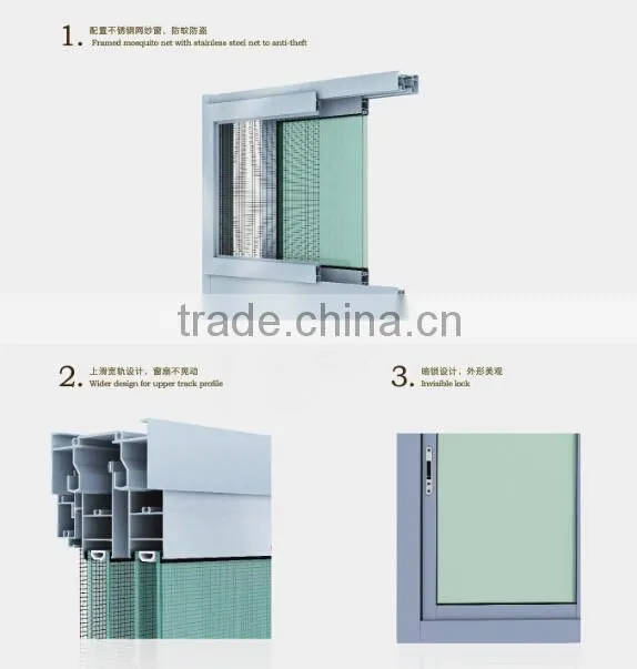 Beautiful color stylish sliding window aluminum profile china