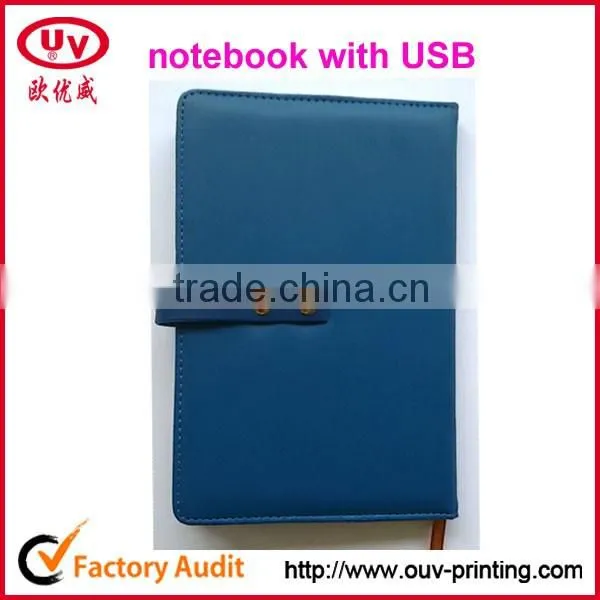 2016 a5 pu leather notebook in gift set with USB