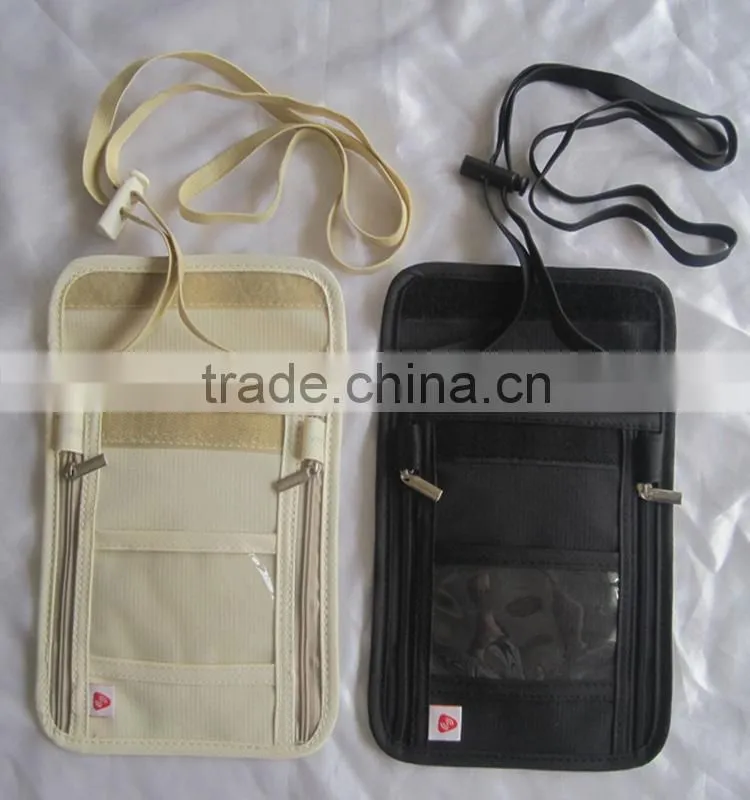 Fashionable new design holder hidden RFID neck wallet for travel 2016