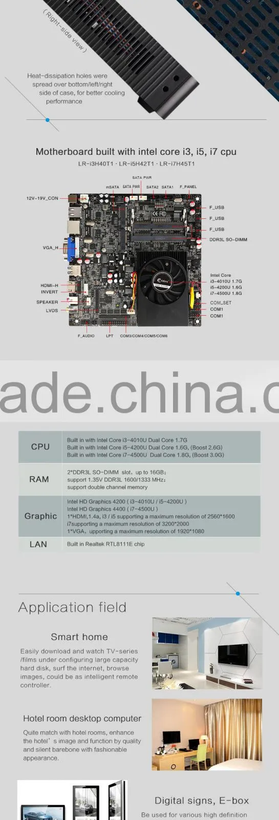 Support Win7 Win8 Win10 Linux Core i3 i5 i7 Celeron J1900 Barebone Mini ITX PC Thin Client