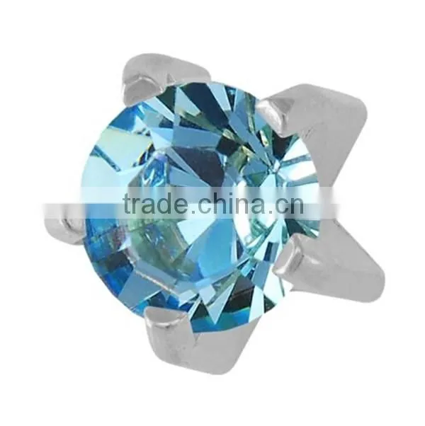 stainless steel stud earrings,claw seting-birthtones4mm ,fashion jewelry for women