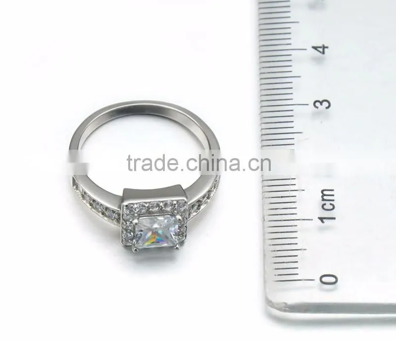 2016 Fashion Silver Crystal Jewelry Stone Stainless Steel Engagement Rings