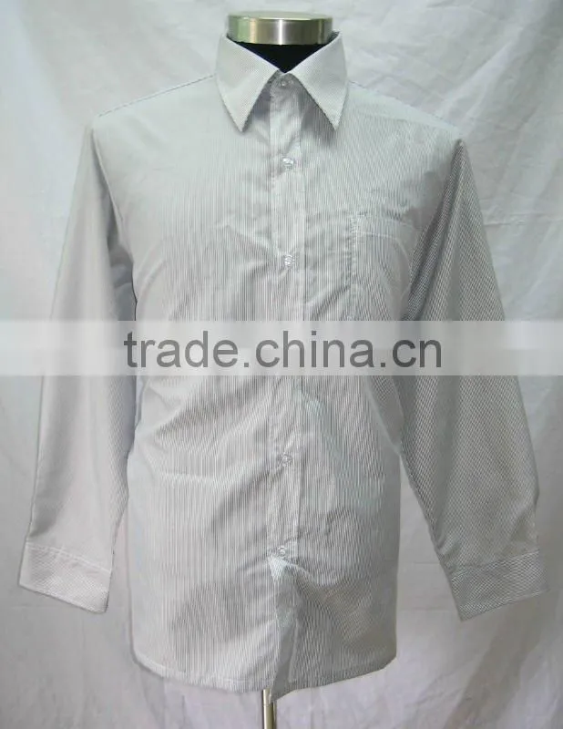 Hot selled poly and cotton tripe mens business shirt