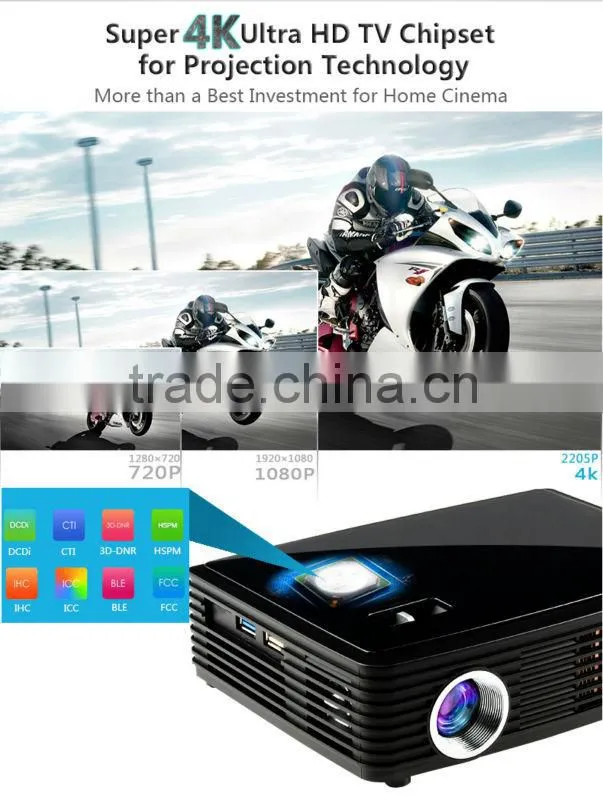 2014 New Wireless/Portable/Outdoor/Home/Mini LED 3D Projector