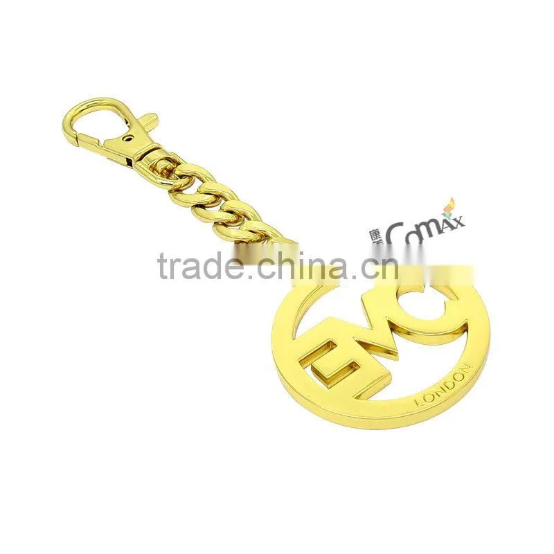 Popular Hollow custom metal handbag brand logo tag with chain and hook