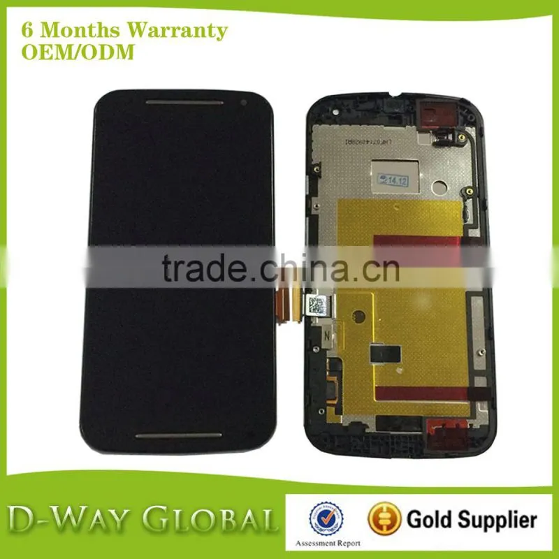 China Supply Original lcd for Motorola Moto G2 Lcd Display With Frame Replacement