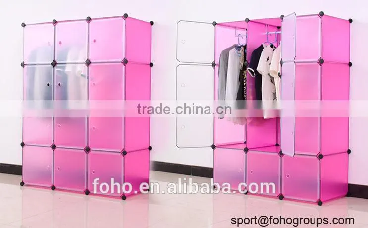 DIY bedroom almirah designs,colorful waterproof and dustproof plastic almirah clear