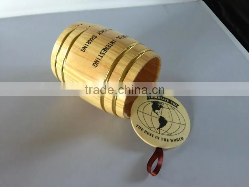 2014 Small wooden barrel with printing for tea or coffee