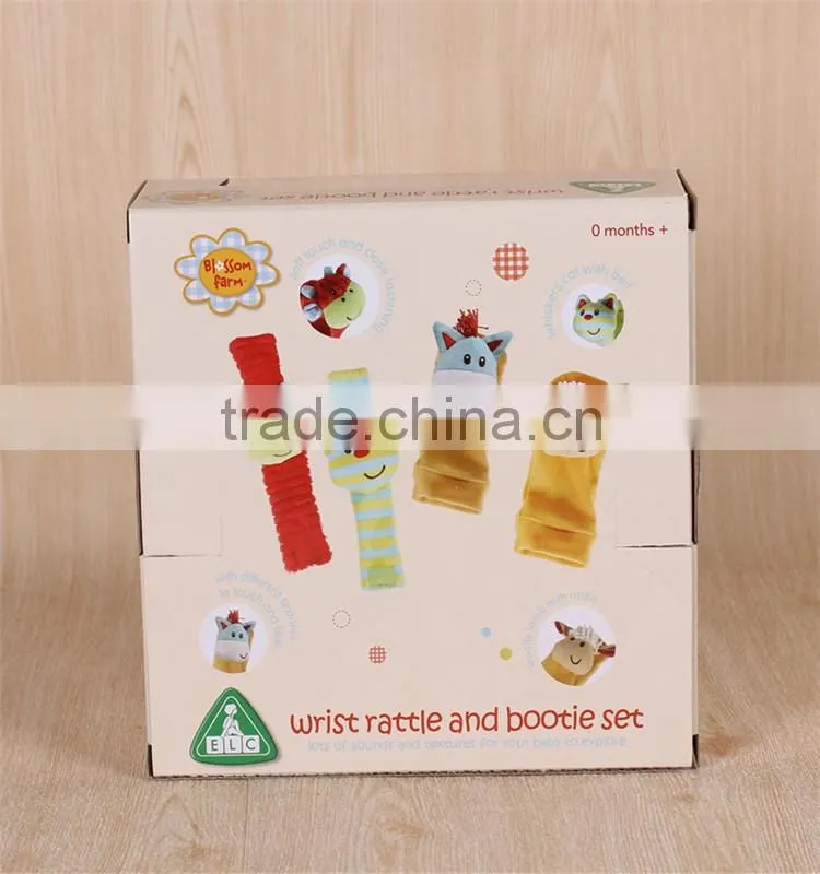 Customized lid and tray rigid paper baby shoe box