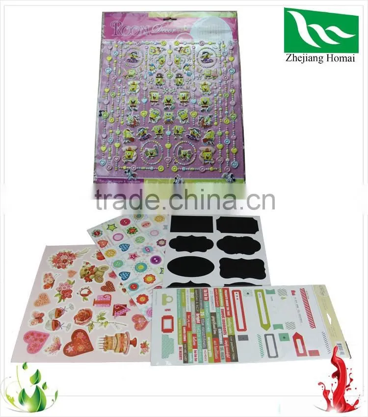 Room decoration of cartoon figure sticker/Cute sticker gift for kids