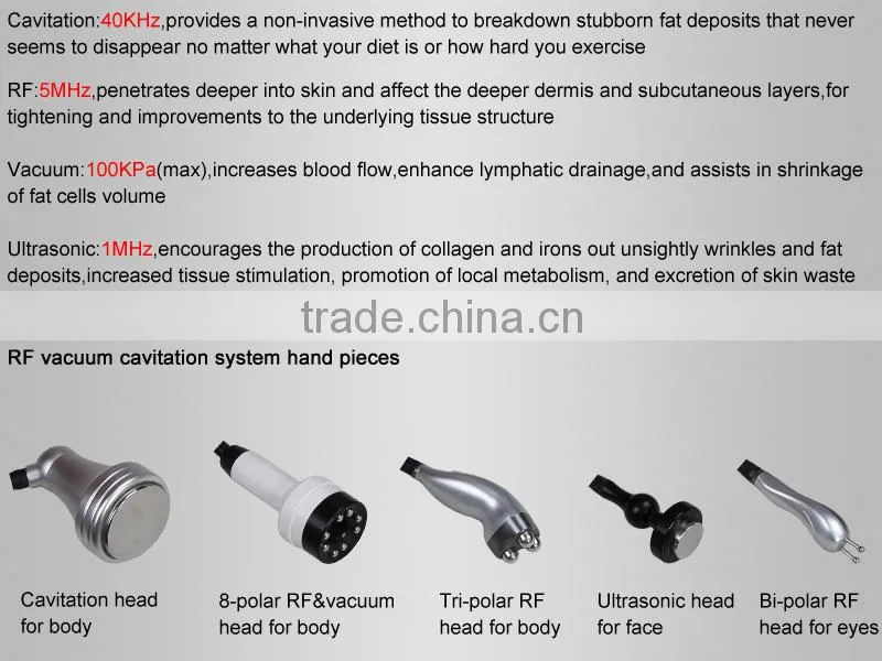 portable ultrasound machine,bi-polar rf head socket &cavitation head socket,not involve invasive surgery