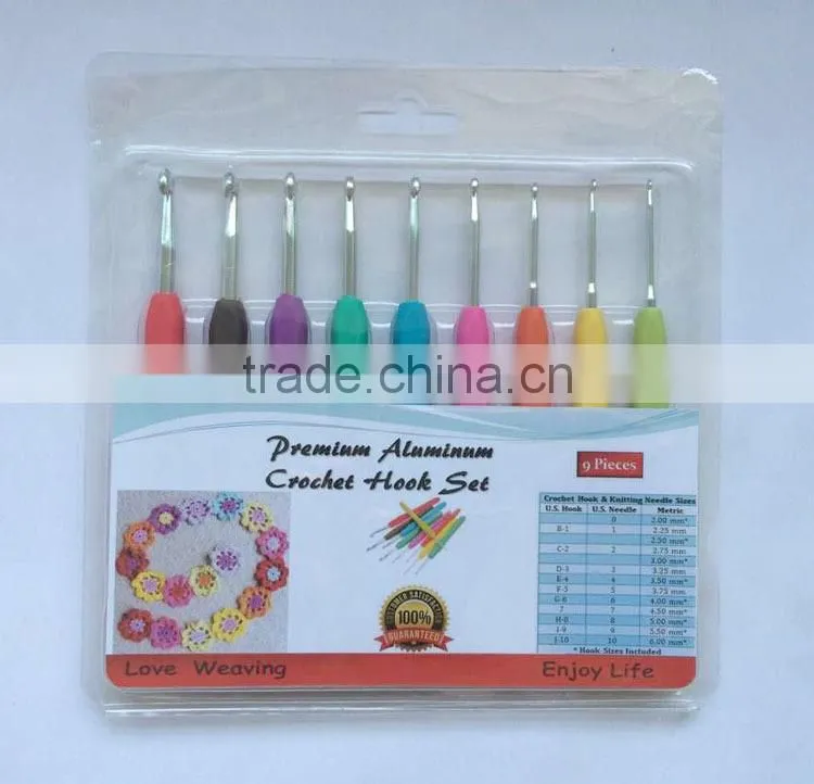 Custom TPR crochet hooks set aluminum crochet hook