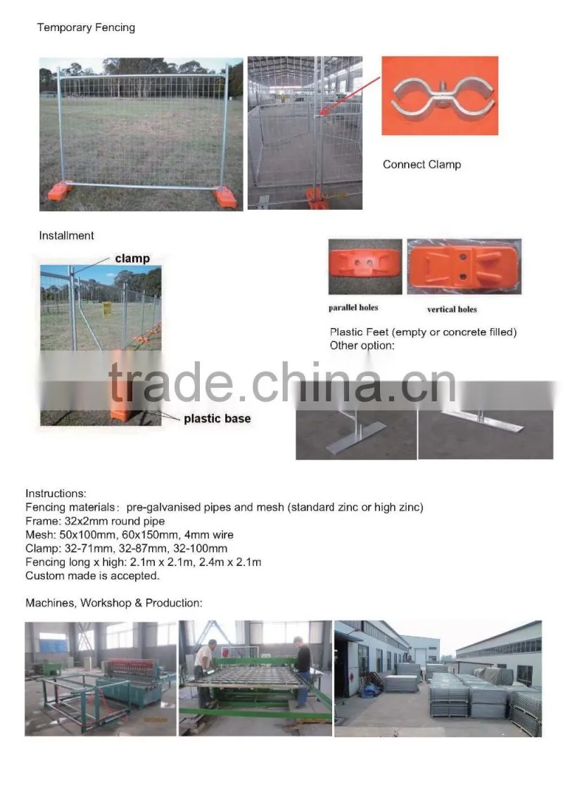 Galvanized fence clamp for temporary fence panels