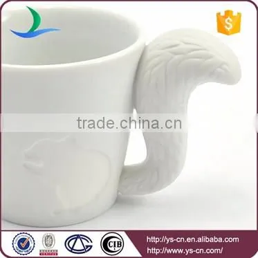 Best selling products white animals embossed kids ceramic mugs