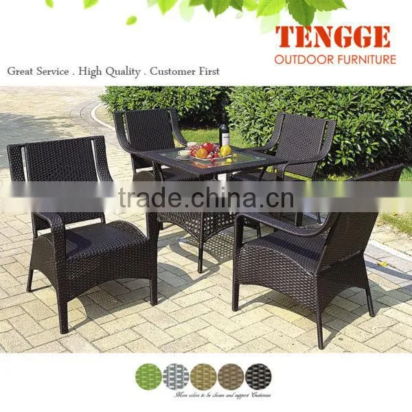 rattan patio glass dining table made in china