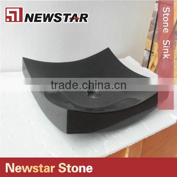 Newstar cheap price polished black stone sink