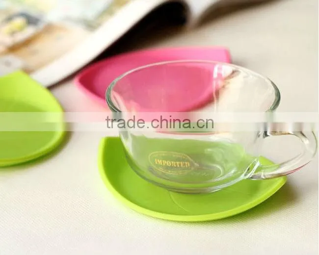 Leaf Design Food Grade Silicone Cup Pad