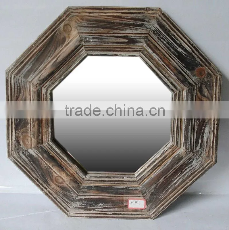 antique distressing mirror with wooden frame