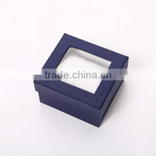 Paper watch gift box with clear window lid