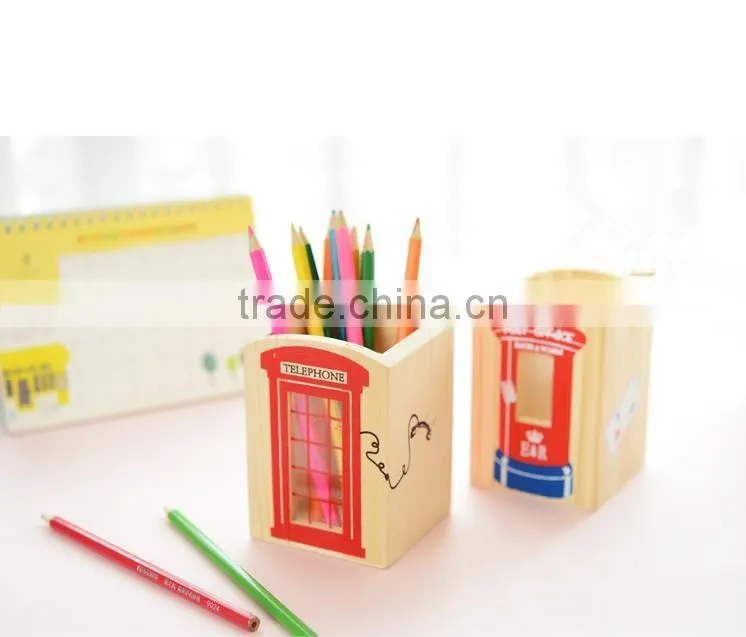 wooden pencil pen holder for custom