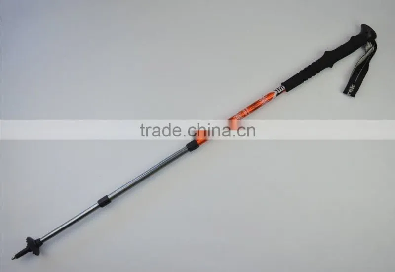 Long EVA foam, walking stick, trekking pole, internal lock, 3 sections SZ15510