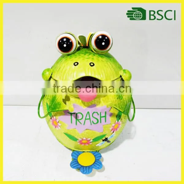 Funny indoor iron garbage decoration with pedal for home