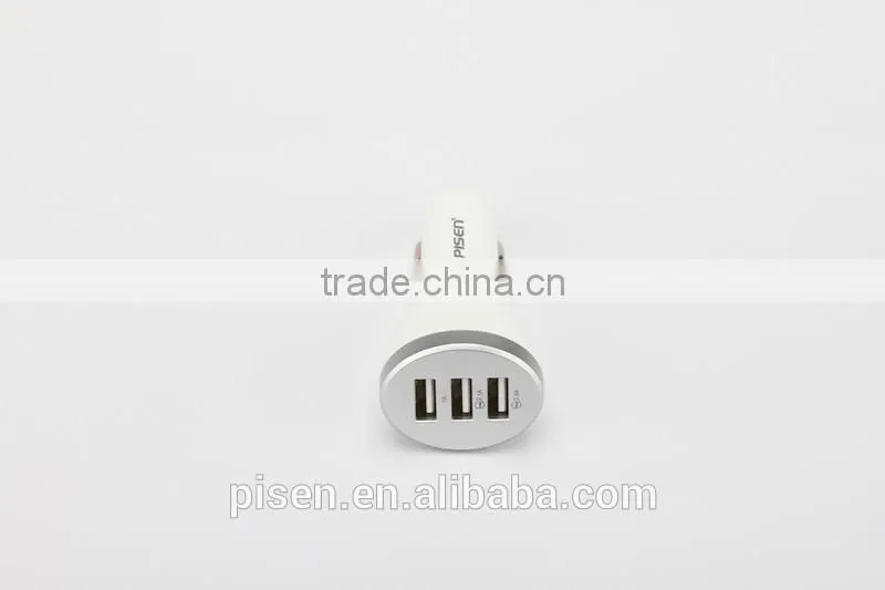 Pisen Universal Smart Fast Charing 5V 1A 2.1A 2.4A 3 USB Wireless Car Charger Mobile Phone Accessories