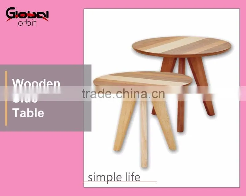 Home Furniture Three Legs Wood Round Wooden Bedside Table