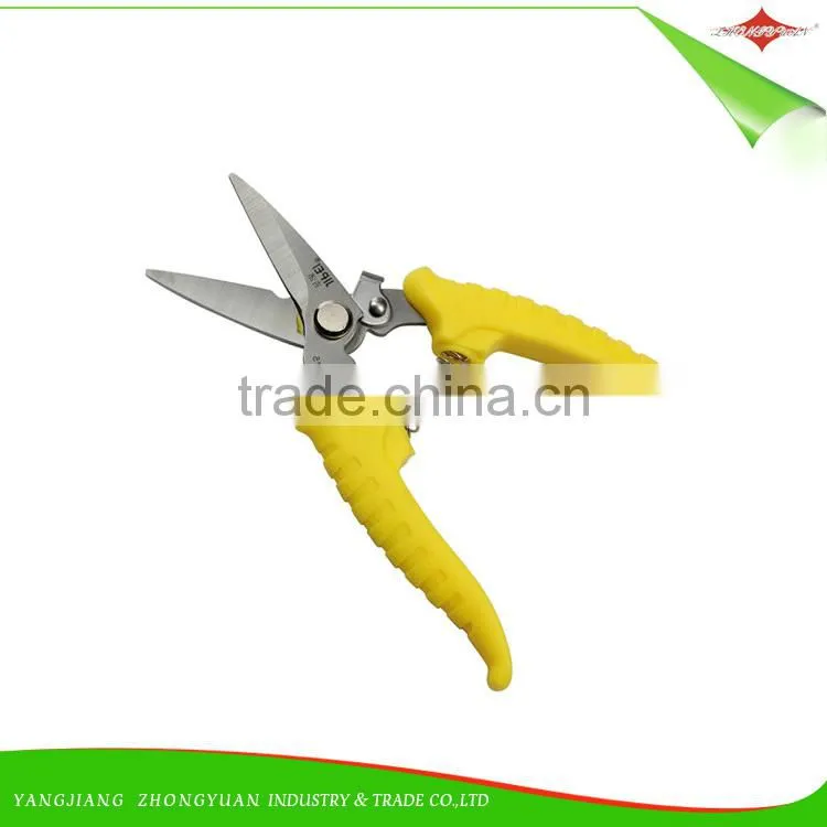 High Quality 7 Inches Stainless Steel Garden Scissors/Pruner with Plastic Handle