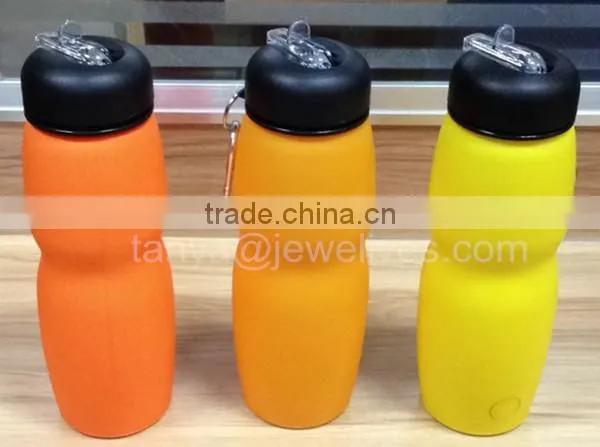 silicon collapsible water bottle with various colors and capacity