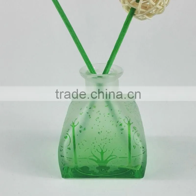fresh green yurt glass bottle for 50ml reed diffuser with cork/glass stopper