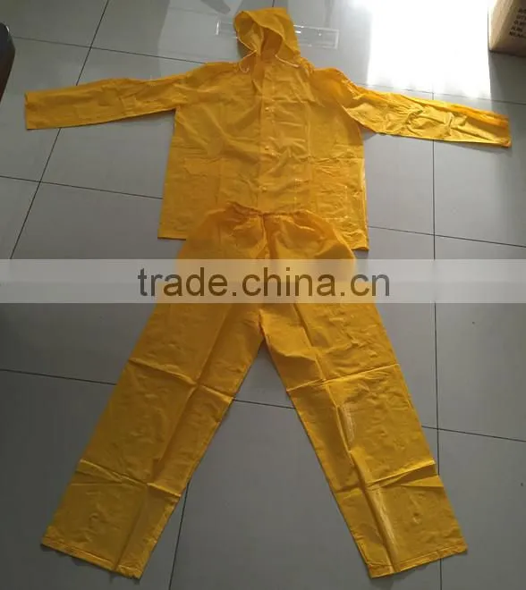 pvc vinyl adult raincoat/yellow pvc raincoat