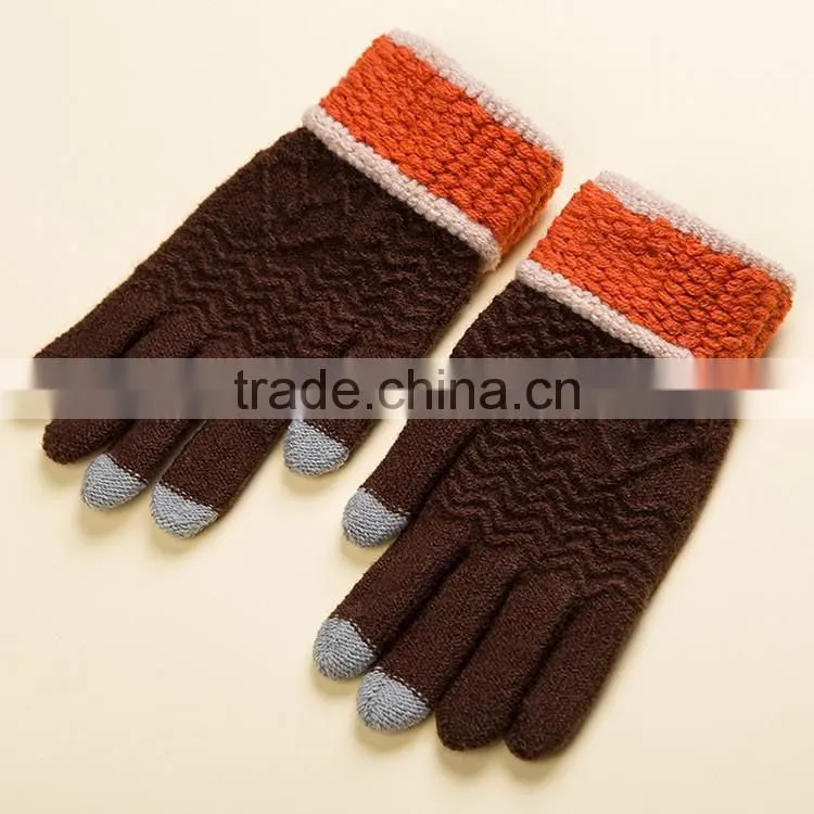 hight quality newgift touch screen glove Customized Knitted Winter Touch Screen Glove